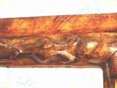 Dettaglio ingrandito della cornice restaurata