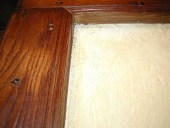 Dettaglio della zona in rovere finita legno a vista.
