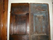 Il Portoncino nelle due fasi a confronto, pre e post restauro(zona superiore)